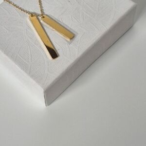 Gold Bar Pendant Necklace